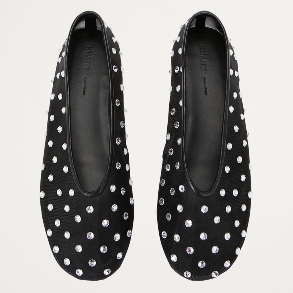 Khaite Marcy Crystal-embellished Mesh Ballet Flat 38.5